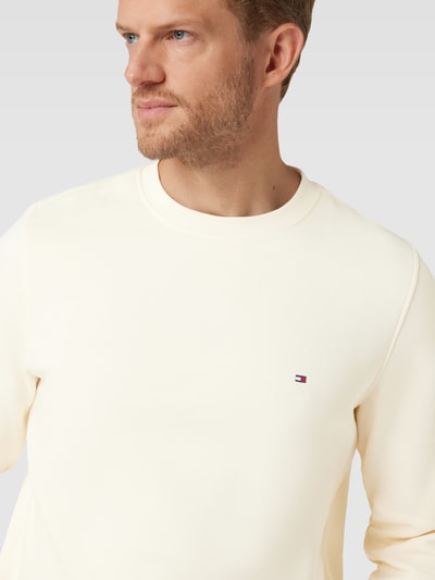 Tommy Hilfiger Sweter z dzianiny z wyhaftowanym logo Beżowy 3