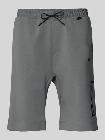 BOSS Green Slim fit sweatshorts met labeldetails, model 'Hariq' Antraciet - 2