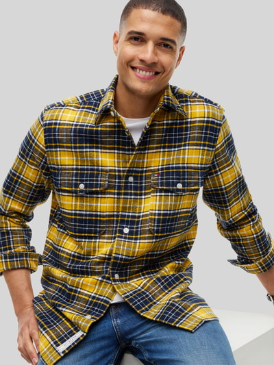Tommy Hilfiger Regular Fit Freizeithemd aus reiner Baumwolle Marine 3