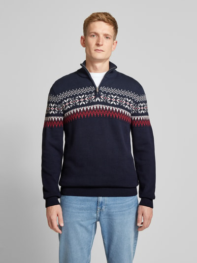 MCNEAL Gebreide pullover met opstaande kraag Donkerblauw - 4