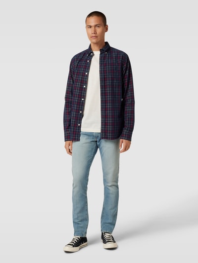 Gant Regular fit vrijetijdsoverhemd met labelstitching Marineblauw - 1