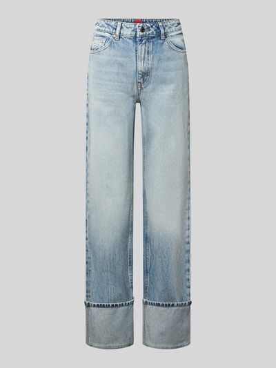 Produktfoto, jasnoniebieskie jeansy Straight Fit Jeans aus reiner Baumwolle von HUGO, bawełniany denim, damskie, wyraźna faktura