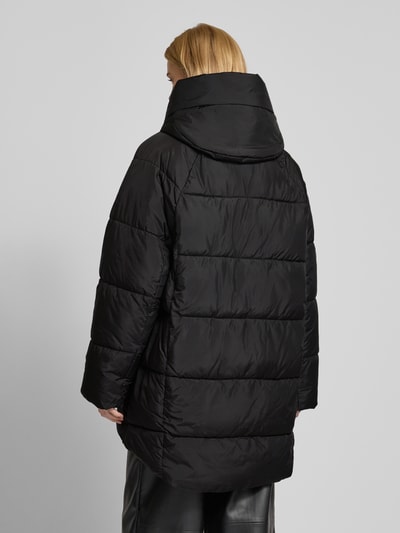 Only Oversized lange gewatteerde jas met opstaande kraag, model 'ASTA' Zwart - 5