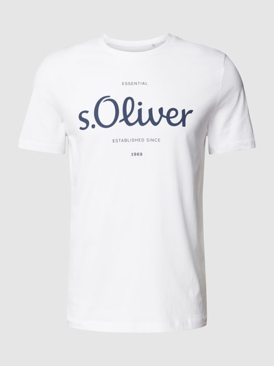 s.Oliver RED LABEL T-shirt z nadrukiem z logo Biały 2