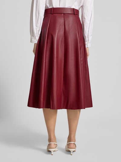 GUIDO MARIA KRETSCHMER WOMAN Midirok met riem, model 'Sally' Donkerrood - 5