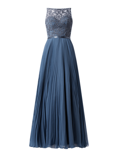 Luxuar Abendkleid mit Plisseefalten  Blau 2