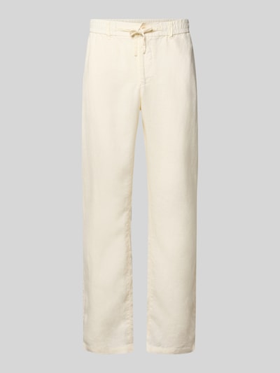 GANT Regular Fit Leinenhose mit elastischem Bund Offwhite 2