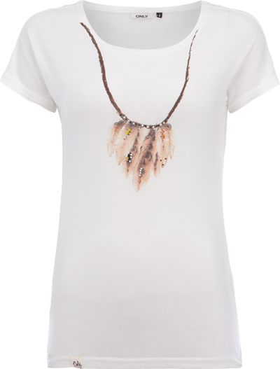 Only Shirt mit indianischem Print und Zierperlen Offwhite 4