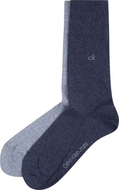 CK Calvin Klein Socken mit Logo-Stickerei im 2er-Pack Jeansblau Melange 4