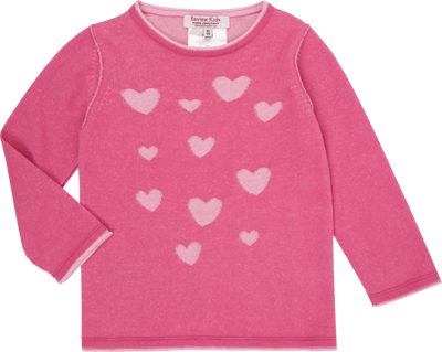 Review for Kids Feinstrickpullover im Inside-Out-Look Pink 4