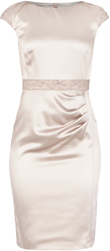 Marie Noir Cocktailkleid mit Spitzenbesatz Beige 5