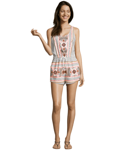 Minkpink Jumpsuit mit Ethnomuster Koralle 2