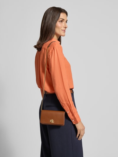 Lauren Ralph Lauren Schoudertas met labelapplicatie Cognac - 1
