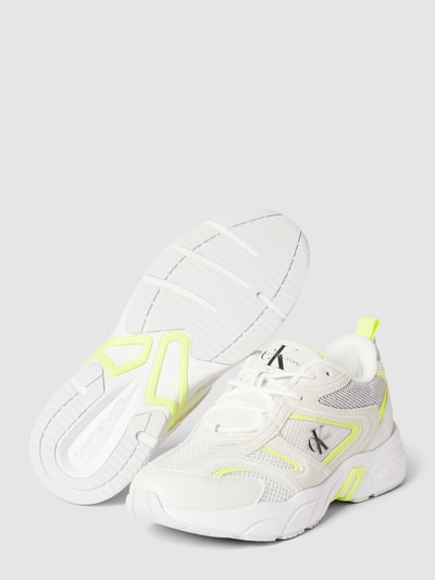 Calvin Klein Jeans Sneakers met labelprint, model 'RETRO' Lichtgeel - 4