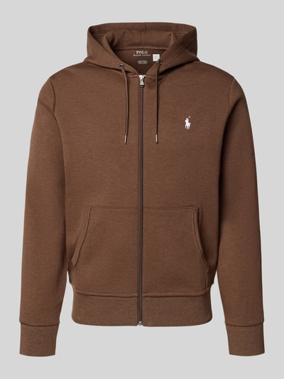 Produktfoto, Regular Fit Sweatjacke aus Baumwoll-Mix von Polo Ralph Lauren, efekt: jednolity kolor, zamek błyskawiczny, aplikacja z wyhaftowanym logo, kaptur z tunel, długi rękaw z prążkowanym zakończeniem, wykończenie prążkowane, nakładane kieszenie, wykończenie materiału: dzianina dresowa, mieszanka bawełny