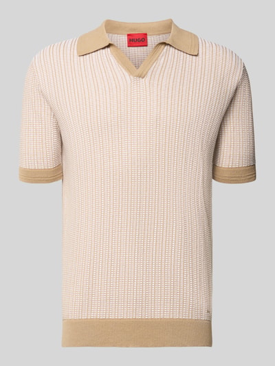 HUGO Regular Fit Poloshirt aus Baumwoll-Leinen-Mix Modell 'SEEROY' Sand 2