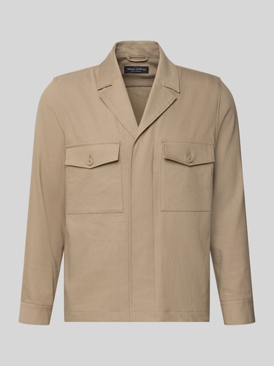 Marc O'Polo Regular Fit Hemdjacke aus Leinen-Viskose-Mix Beige 2