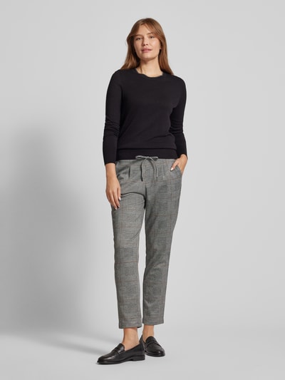 Christian Berg Woman Slim fit stoffen broek met tunnelkoord Zwart - 1