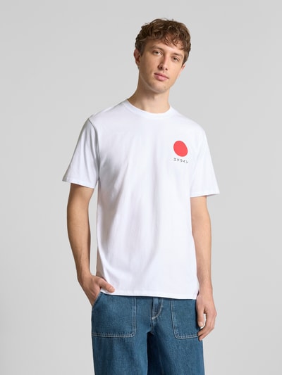 Edwin T-shirt z czystej Bawełna Model 'JAPANESE SUN' Biały 4