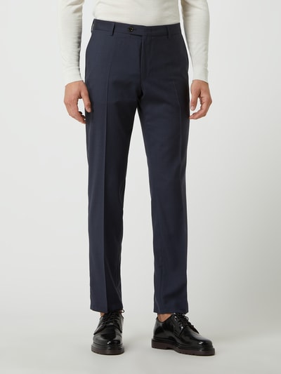 Windsor Spodnie do garnituru o kroju shaped fit z żywej wełny model ‘Peso’ Granatowy 4