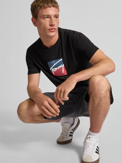 Tommy Jeans T-shirt o kroju regular fit z czystej bawełny Czarny 3