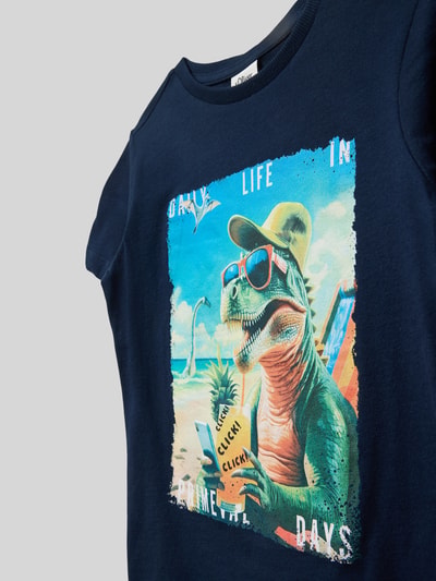 s.Oliver RED LABEL t-shirt o kroju regular fit z czystej bawełny Granatowy 2