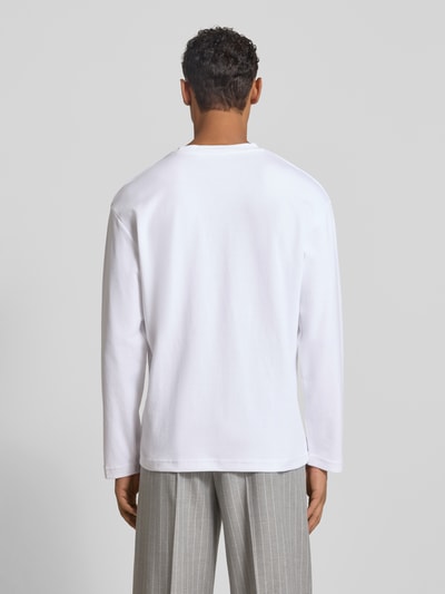 SELECTED HOMME Loose Fit Langarmshirt aus Baumwoll-Mix Modell 'LOOSEOSCAR' Weiss 5