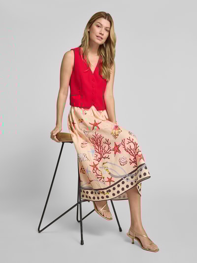 GUIDO MARIA KRETSCHMER WOMAN Linnen rok met plooien, model 'JOLANDA' Beige - 3