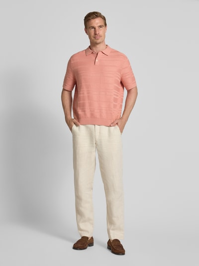 SELECTED HOMME Relaxed fit poloshirt van puur katoen, model 'FOAM' Oudroze - 1