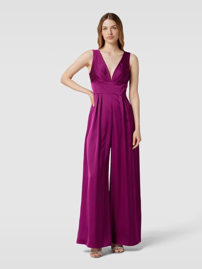 Mascara Jumpsuit mit V-Ausschnitt Fuchsia 4