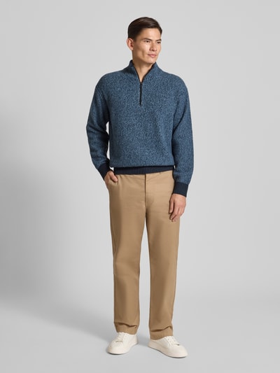 BOSS Orange Regular Fit Troyer aus Woll-Mix mit Yak-Anteil Modell 'KOBEAR' Marine 1