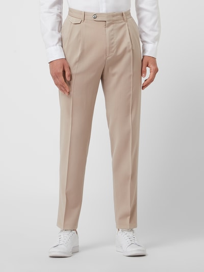 Windsor Pantalon van scheerwol, model 'Sapo' Beige - 4