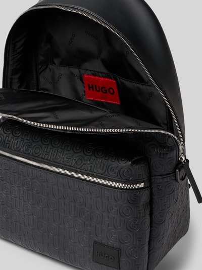 HUGO Rugzak met all-over labelmotief, model 'ETHON2.0HI' Zwart - 5