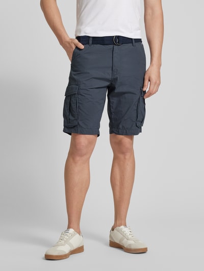 Petrol Regular Fit Cargoshorts mit Gürtel Mittelgrau 4