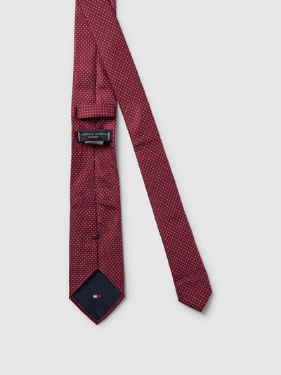 Tommy Hilfiger Tailored Seidenkrawatte mit Allover-Muster Bordeaux 2