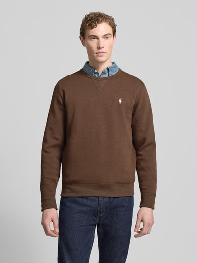 Polo Ralph Lauren Sweatshirt mit Label-Stitching Mittelbraun Mel 4