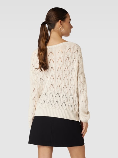 ONLY Strickpullover mit Lochstickerei Modell 'Brynn life' Sand 5