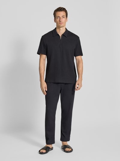 MCNEAL Regular fit poloshirt met korte ritssluiting Zwart - 1