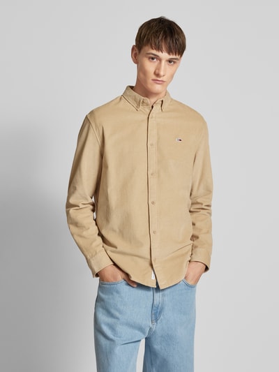 Tommy Jeans Regular Fit Cordhemd Beige 4