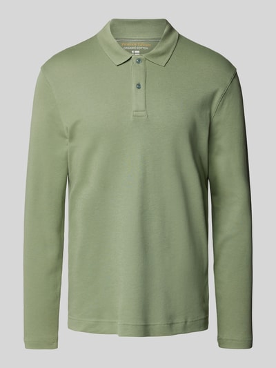 Christian Berg Men Regular fit poloshirt met lange mouwen Rietgroen - 2