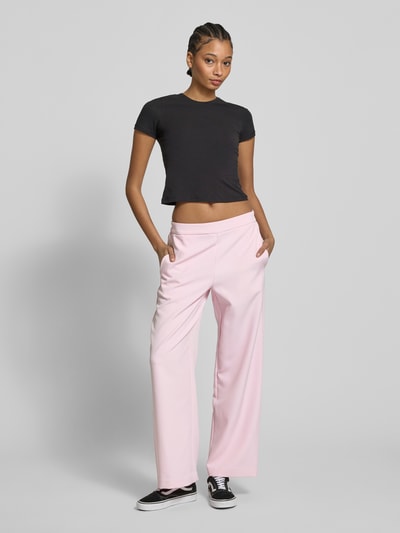 Pieces Loose fit pantalon met gedeeltelijk elastische tailleband, model 'BOZZY' Oudroze gemêleerd - 1