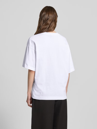 Pieces T-shirt o kroju relaxed fit z czystej bawełny model ‘CLAUDE’ Biały 5