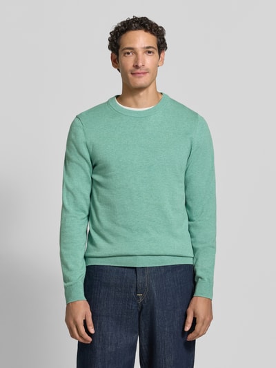 MCNEAL Strickpullover aus Baumwoll-Kaschmir-Mix mit Rundhalsausschnitt Hellgruen Melange 4