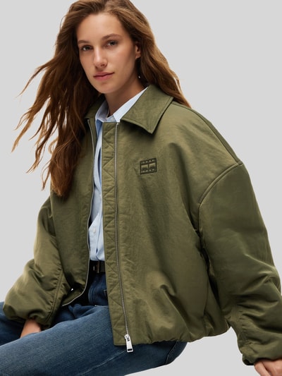 Tommy Jeans Loose fit blouson met platte kraag in teddylook Olijfgroen - 3