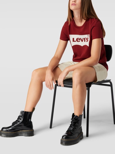 Levi's® T-Shirt mit Label-Print Modell 'THE PERFECT TEE' Bordeaux 1