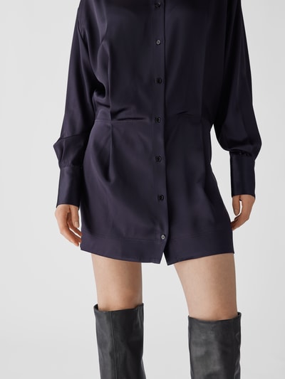 Victoria Beckham Blusenkleid mit Sportmanschetten Dunkelblau 6