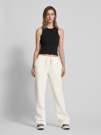 Gina Tricot Straight Leg Sweatpants mit Tunnelzug Offwhite 1