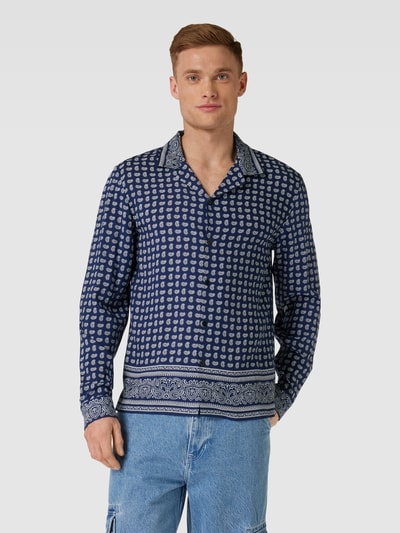 THE KOOPLES Vrijetijdsoverhemd van viscose met reverskraag Marineblauw - 4