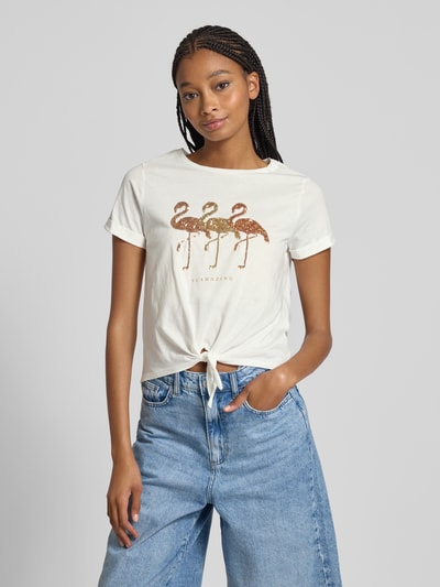 Only Regular fit T-shirt van puur katoen, model 'DORA' Wit - 4