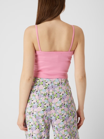 Only Crop Top mit Rippenstruktur Modell 'Nessa' Pink 5